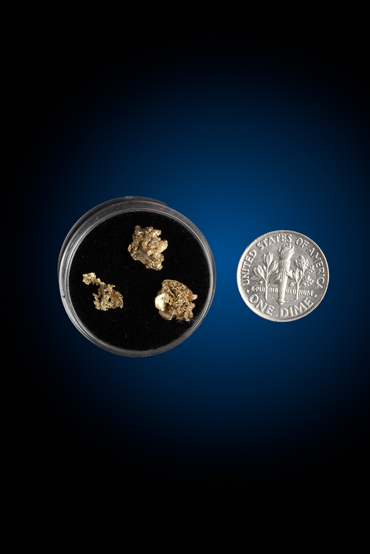 (image for) Three Unique Gold Specimens from the Olinghouse Gold Mine, NV - 1.71 grams